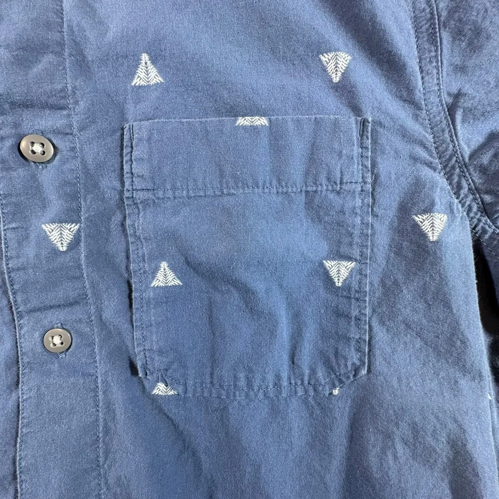 The North Face Button Down Shirt Mens Small Blue Geometric Tree NF0A48V9